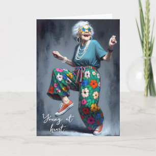 Carte Anniversaire Danser Vielle Dame