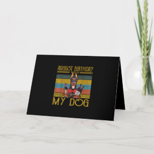 Carte Anniversaire d'août avec mon chien Doberman Pinsch