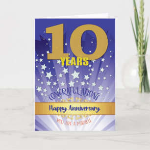 Carte Anniversaire de 10 ans de rétablissement chiffre g