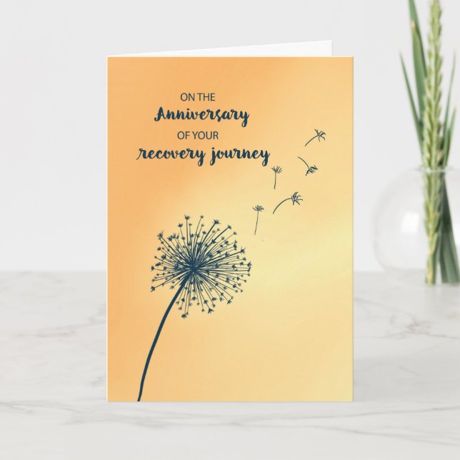 Carte Anniversaire de 12 Étape de récupération Dandelion (Devant)