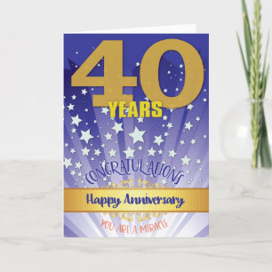 Carte Anniversaire de 40 ans de rétablissement chiffre g