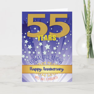 Carte Anniversaire de 55 ans de rétablissement chiffre g
