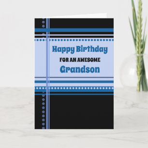 Carte Anniversaire de Blue Retro Grandson