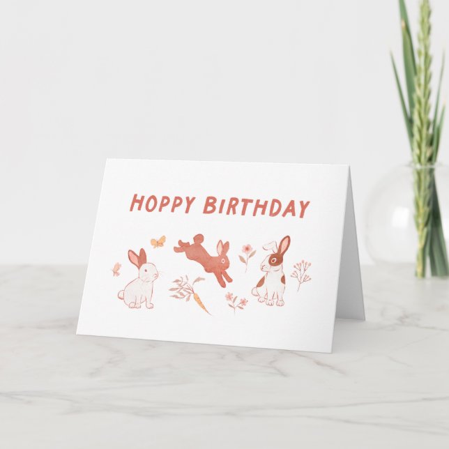 Carte Anniversaire de Bunny Hoppy (Devant)