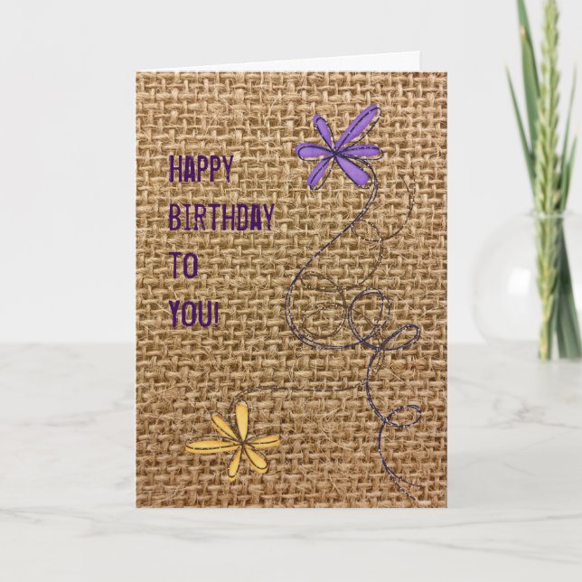 Carte Anniversaire de Burlap (Devant)