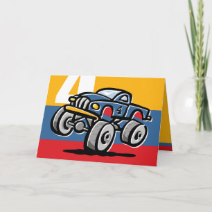 Carte Anniversaire de camion de monstre 4ème