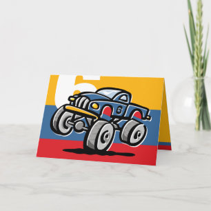 Carte Anniversaire de camion de monstre 6ème
