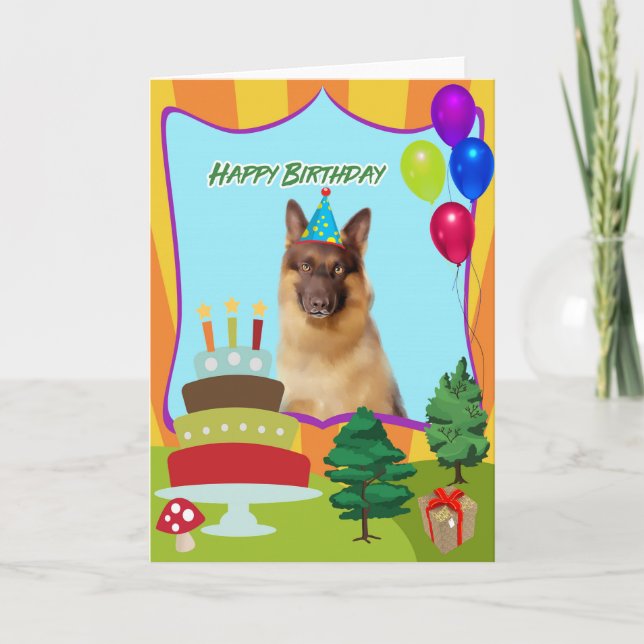 Carte Anniversaire de chien de berger allemand (Devant)