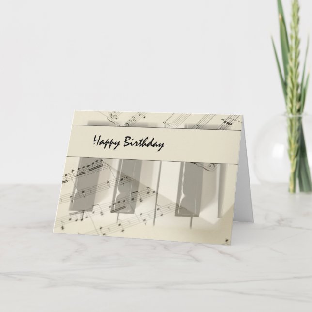 Carte Anniversaire de clavier de musique (Devant)