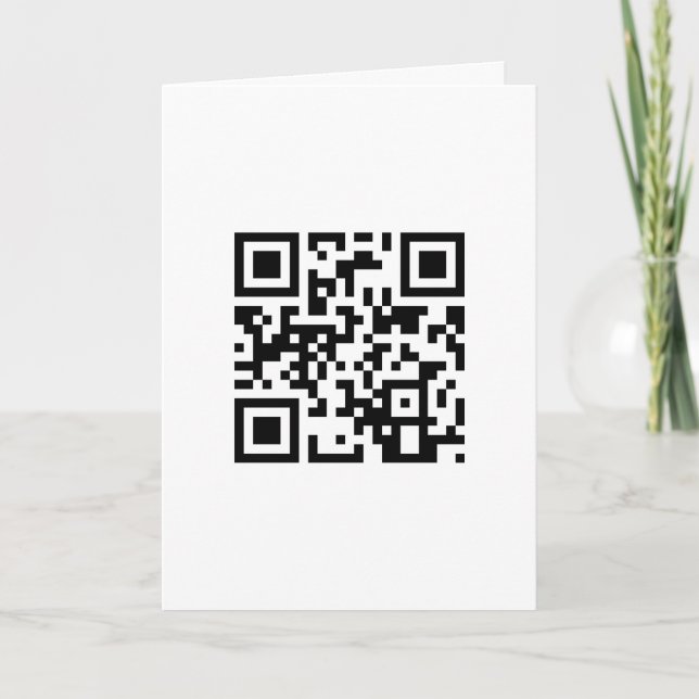 Carte Anniversaire de code QR en blanc (Devant)