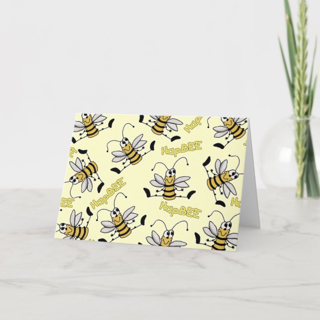 Carte Anniversaire de collage d'abeille de HapBEE (Devant)