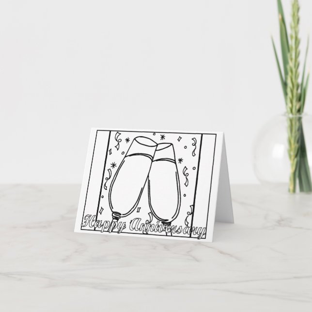 Carte Anniversaire de coloration (Devant)