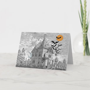 Carte Anniversaire de coutume de Halloween hanté par cru
