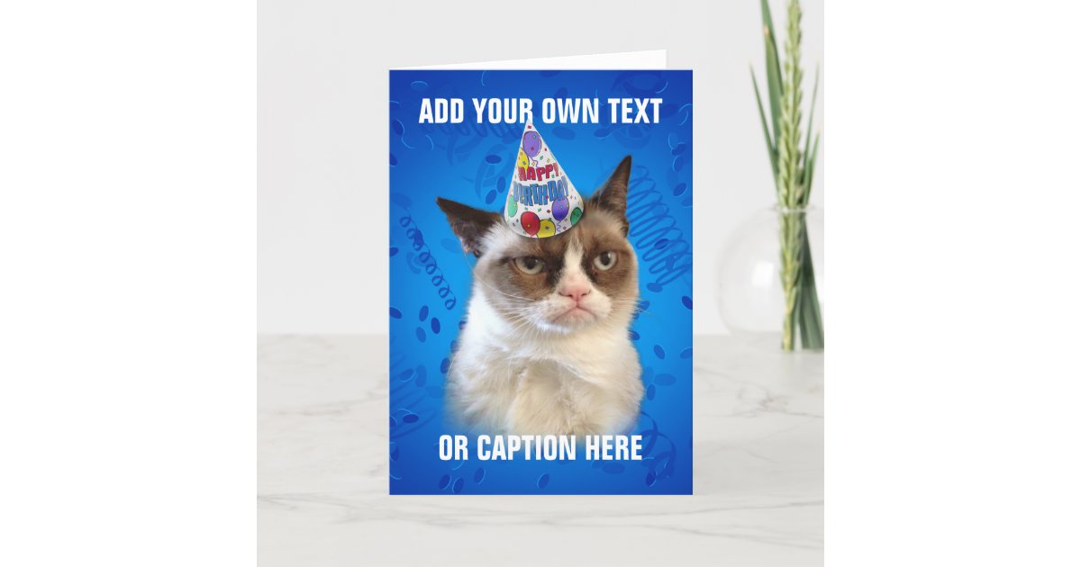 Carte Anniversaire De Customizeable De Chat Grincheux Zazzle Ca