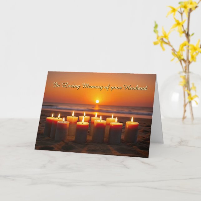 Carte Anniversaire de décès du mari Remembrance C (Fleur jaune)
