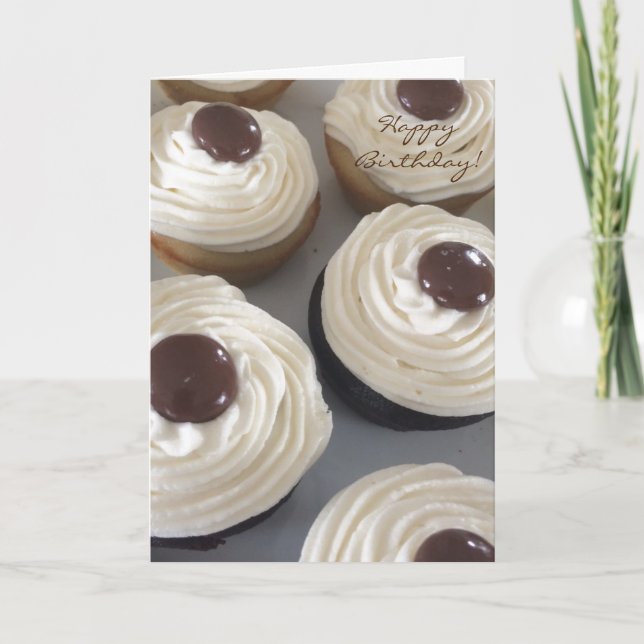 Carte Anniversaire de délicieux cupcakes (Devant)