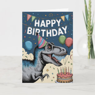 Carte Anniversaire de dinosaure amusant