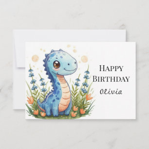 Carte Anniversaire de dinosaures imprimés enchantés