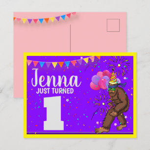 Carte anniversaire de enfant Bigfoot mignonne pers