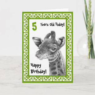 Carte Anniversaire de enfant de Giraffe Bébé migno