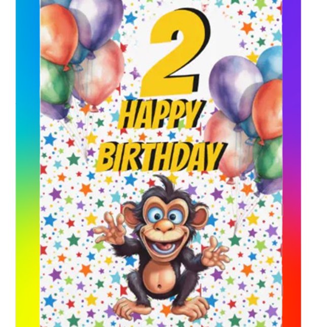 Carte Anniversaire de enfant de singe (Créateur téléchargé)