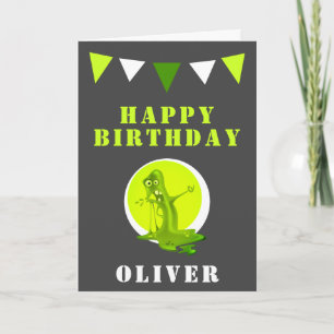 Carte Anniversaire de enfant déplaisant Vert Slime Monst