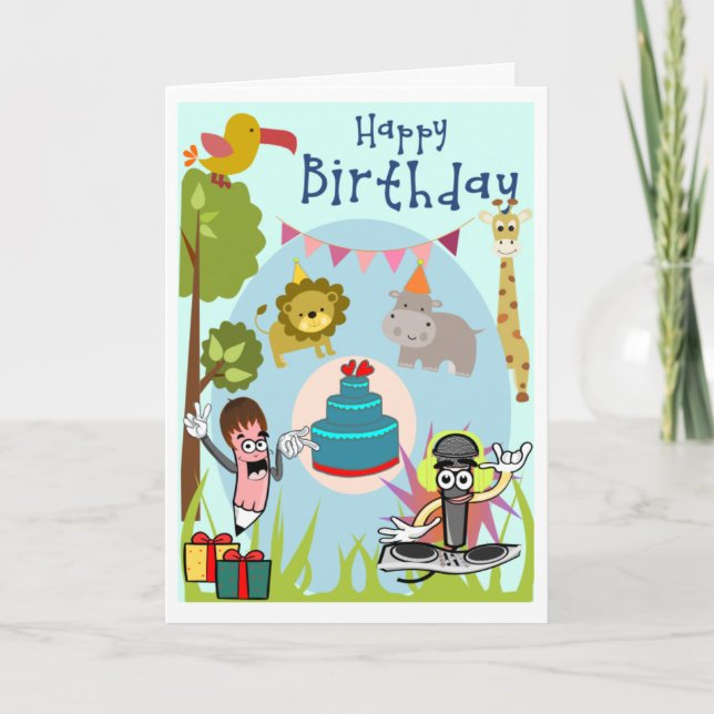 Carte Anniversaire de enfant interactive (Devant)