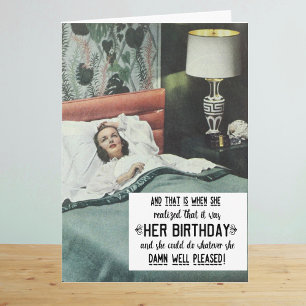 Carte Anniversaire de femme rétro drôle