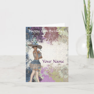 Carte Anniversaire de fille romantique de rose de