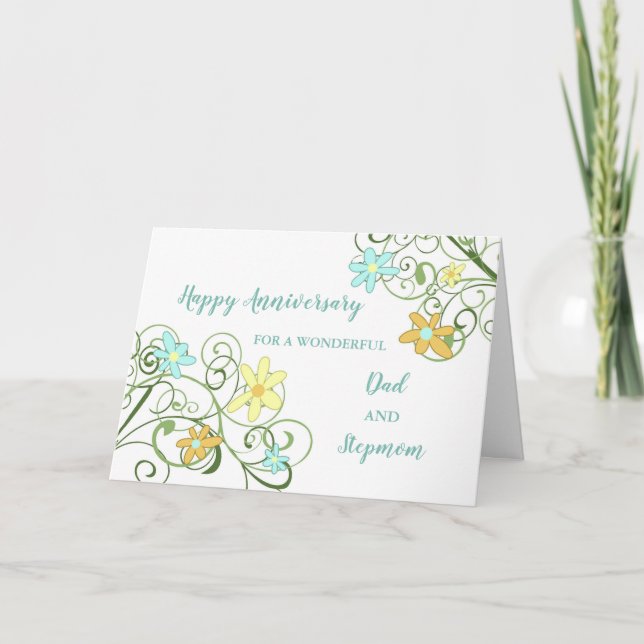 Carte Anniversaire de Floral Dad et StepMom (Devant)