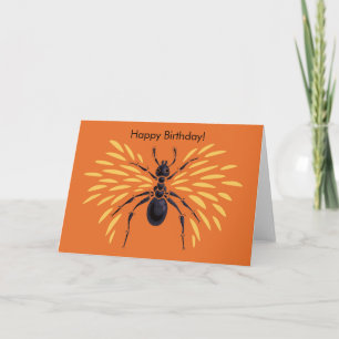 Carte Anniversaire de fourmi à ailes par texte fait sur