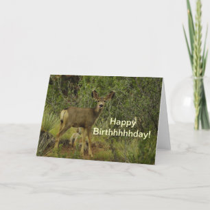 Carte Anniversaire de framboise de cerfs communs de mule