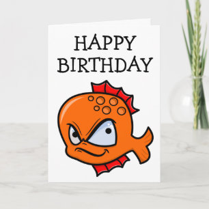 Carte Anniversaire de Fun Goldfish En colère