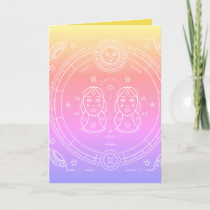 CARTE ANNIVERSAIRE DE GÉMEAUX