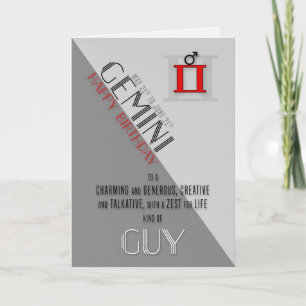 Carte Anniversaire de Gemini pour lui du 21 mai au 21 ju