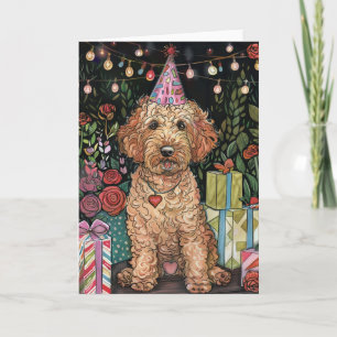 Carte Anniversaire de Goldendoodle