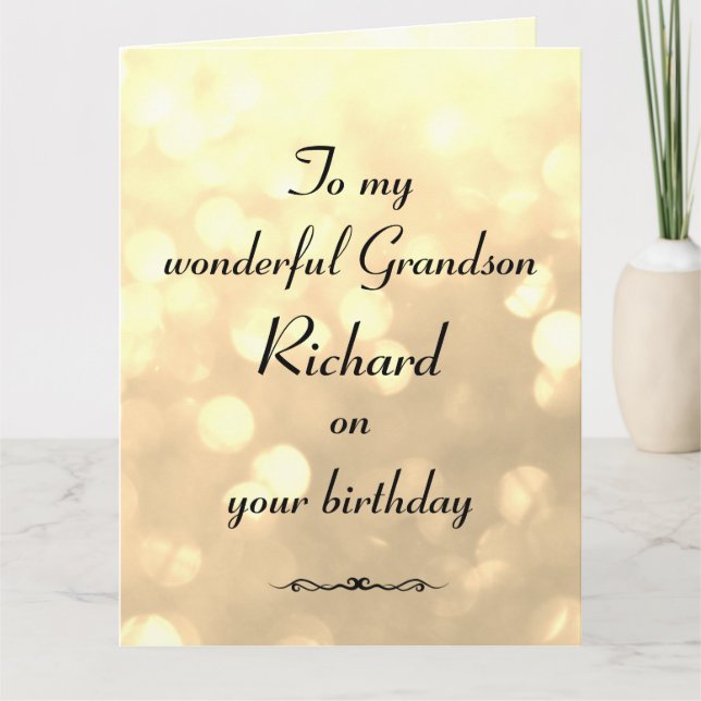 Carte Anniversaire de Grandson personnalisé (Devant)