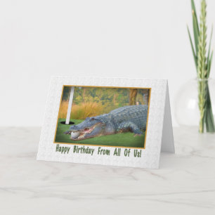 Carte Anniversaire De Groupe, Golf, Alligator
