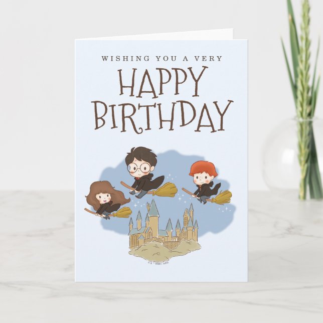 Carte Anniversaire de Harry Potter et Hogwarts (Devant)