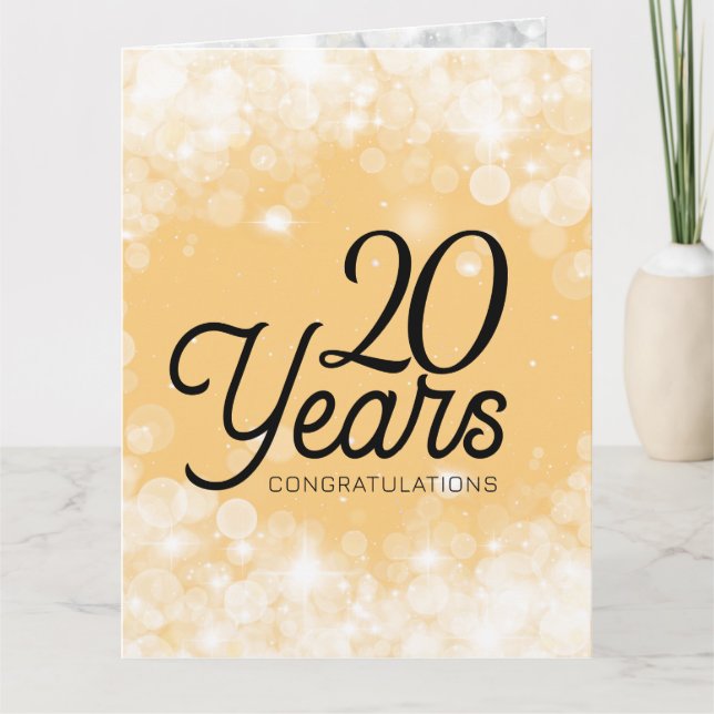 Carte anniversaire de jalon de l'employé universel Bokeh (Devant)