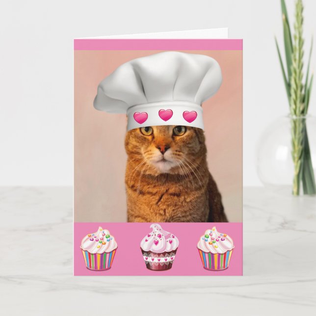 Carte Anniversaire De Kitty Et Cupcakes (Devant)