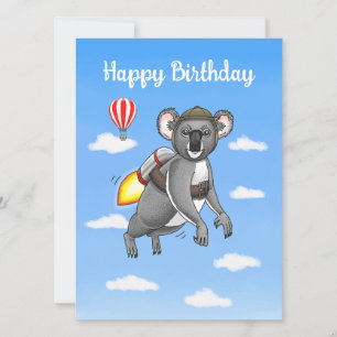 Carte Anniversaire de Koala Fusée