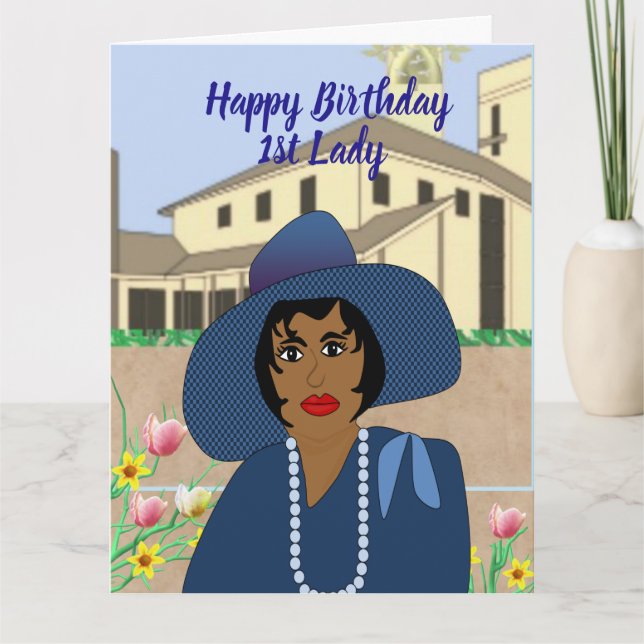 Carte Anniversaire de la 1ère dame afro-américaine (Devant)