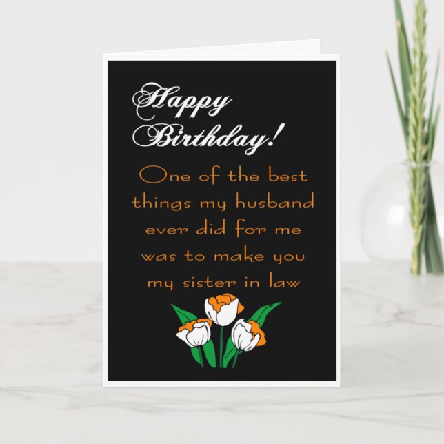 Carte anniversaire de la belle-soeur (Devant)