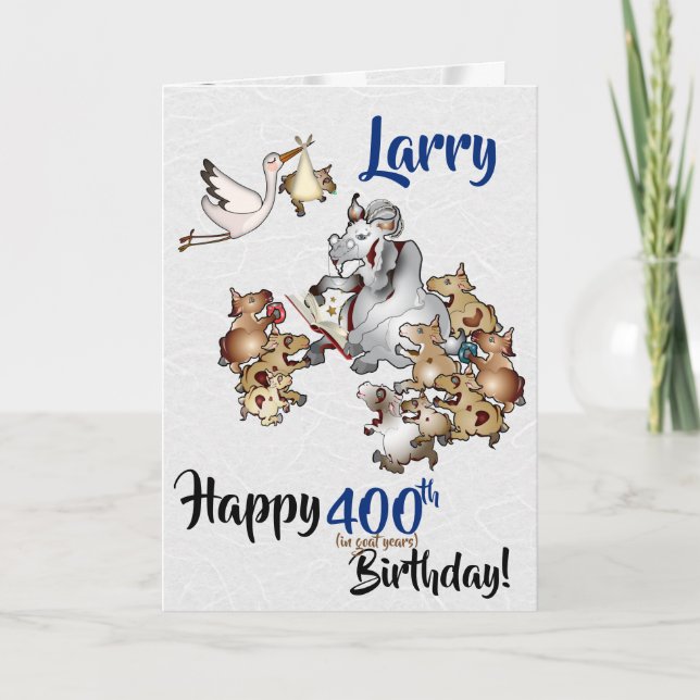 Carte Anniversaire de la chèvre du Vieux Grand-Père (Devant)