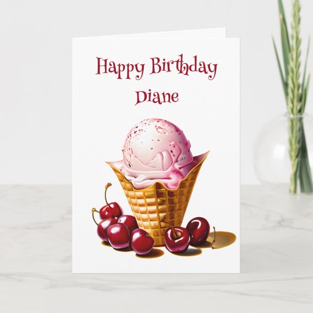 Carte Anniversaire de la crème glacée personnalisée pour (Devant)