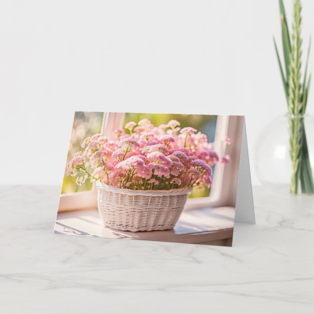 Carte Anniversaire de la dentelle de la reine Anne rose (Devant)