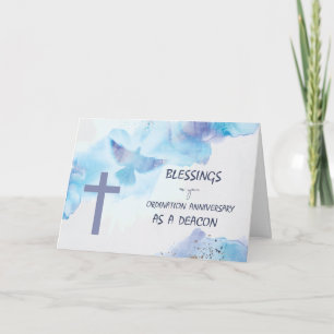 Carte Anniversaire de la diacre Bénédiction pourpre
