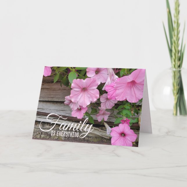 Carte Anniversaire de la famille Pink Petunias (Devant)