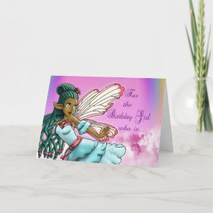 Carte Anniversaire de la fée noire mignonne